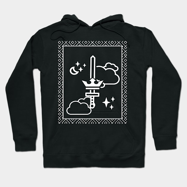 Tarot Card - Ace of Swords - White Hoodie by ballhard